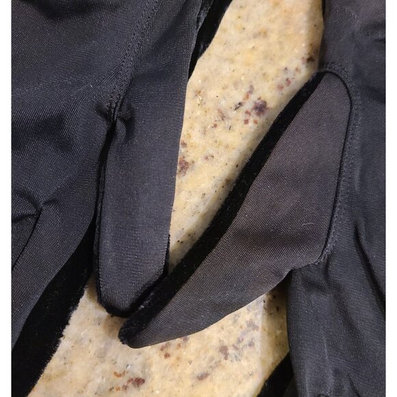 Vintage Size XS-S Black Velvet Stretch Formal 8.5" Gloves *hole - Picture 6 of 13